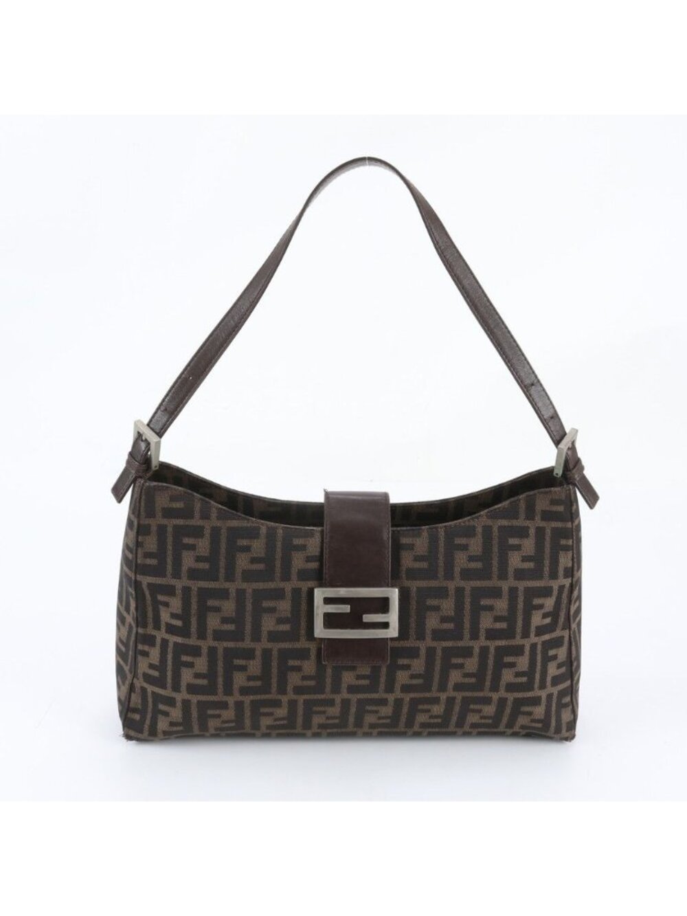 Fendi Zucca Mamma Bucket Baguette FF Leather Shoulder Bag
